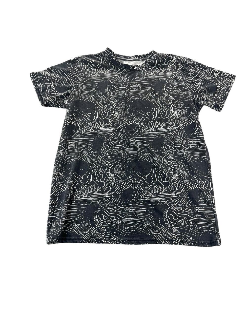 BCG Black & White Short Sleeve Abstract Printed T-Shirt Women's Size XL